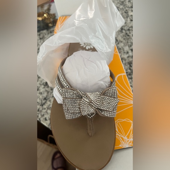 Yellow Box Latest Crystal Bow Tan Sandals with Bow Accent - Picture 3 of 3
